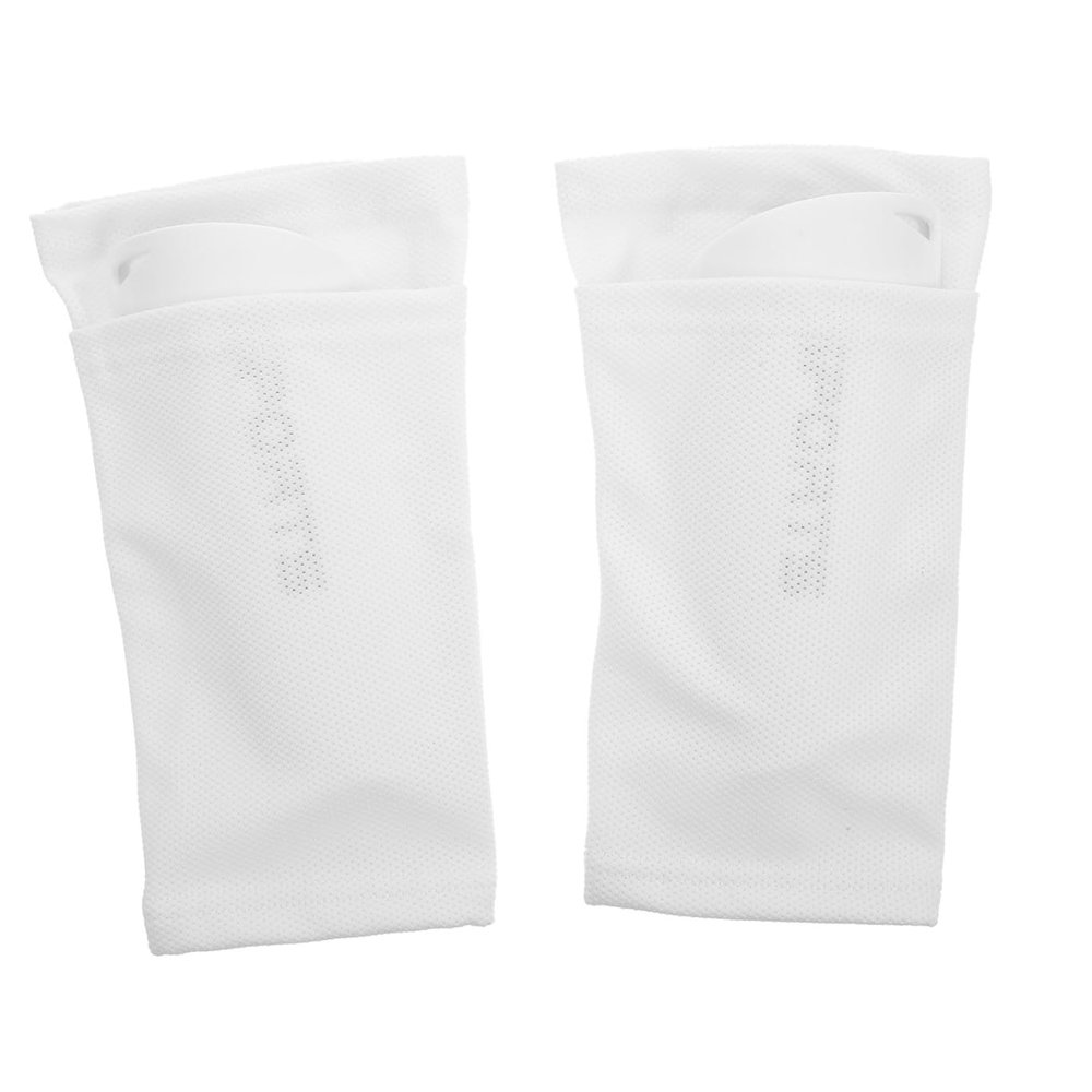 GANAZONO 1set Outdoor Soccer Shin Guards Breathable Calf Sleeves Protective Shin Pads Non- Design for Youth and Adults Comfortable Lightweight Soccer Gear White