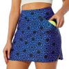 M MOTEEPI Skorts for Women with Pockets Athletic Skirt High Waisted Pickleball Outfits Tennis Skorts Skirts for Women Blue Triangle Flower Medium view 1