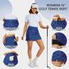 M MOTEEPI Skorts for Women with Pockets Athletic Skirt High Waisted Pickleball Outfits Tennis Skorts Skirts for Women Blue Triangle Flower Large view 4