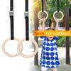 XHTLLO Adjustable Birch Gym Rings Set, Strength Training Equipment, for Children, Indoor/Outdoor Swing view 2