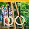 XHTLLO Adjustable Birch Gym Rings Set, Strength Training Equipment, for Children, Indoor/Outdoor Swing view 3