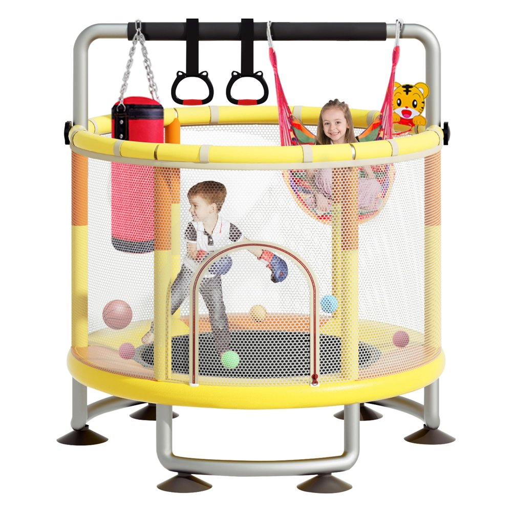 60" Toddler Trampoline for Kids,5FT Upgrade Kids Baby Small Trampoline for Toddlers 1-3 with Safety Enclosure Net,Gifts for Kid 500lbs Suit for Indoor Outdoor