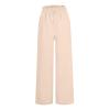 Linen Pants Women Plus Size Short Cropped Wide Leg Pants for Women Fashion High Waist Button Linen Pants Flowy Palazzo Pants with Pockets White Medium view 3