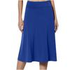 NineFit Basics Skirt for Women Solid Lightweight Flare Midi Length Pull On Long Skirt S-Xxxl Plus Size Casual High Waist A-Line Skirt, Medium, A01_blue view 1