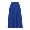NineFit Basics Skirt for Women Solid Lightweight Flare Midi Length Pull On Long Skirt S-Xxxl Plus Size Casual High Waist A-Line Skirt, Medium, A01_blue view 4