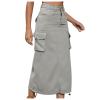 Cargo Skirts for Women Midi Long Denim Jean Skirt High Waisted Summer A-Line Y2k Cargo Pencil Denim Skirt with Pockets view 1