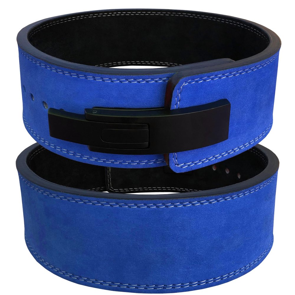 Arshman Lever Belt for Men & Women 100% Leather Weight Lifting Heavy Duty Gym Belts Weightlifting, Powerlifting, Strength Training, Squat , Deadlift Workout 10-13mm Thick 4" wide S-5XL (Blue, XXX-Large)