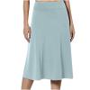 NineFit Basics Skirt for Women Solid Lightweight Flare Midi Length Pull On Long Skirt S-Xxxl Plus Size Casual High Waist A-Line Skirt, Medium, A02_light Blue view 1