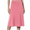 NineFit Basics Skirt for Women Solid Lightweight Flare Midi Length Pull On Long Skirt S-Xxxl Plus Size Casual High Waist A-Line Skirt, Medium, A01_pink