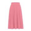 NineFit Basics Skirt for Women Solid Lightweight Flare Midi Length Pull On Long Skirt S-Xxxl Plus Size Casual High Waist A-Line Skirt, Medium, A01_pink view 2