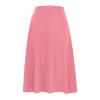NineFit Basics Skirt for Women Solid Lightweight Flare Midi Length Pull On Long Skirt S-Xxxl Plus Size Casual High Waist A-Line Skirt, Medium, A01_pink view 3