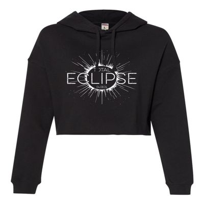 Go All Out Medium Black Women Commemorative Total Solar Eclipse 04.08.24 Astronomy Cropped Hooded Sweatshirt
