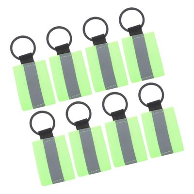 Happyyami Heavy Duty Key Clip High Visibility Keychain Reflective Pendants 8pcs Night Reflective Gear for Carabiner Zipper Clip Backpack Accessory