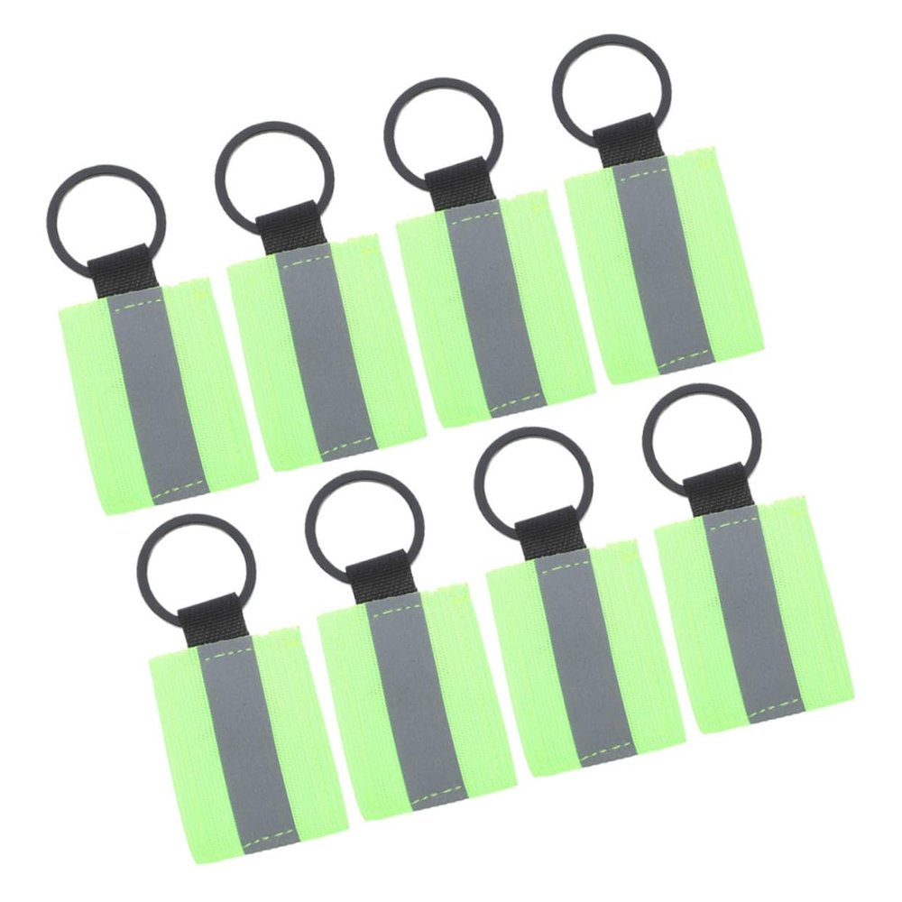Happyyami Heavy Duty Key Clip High Visibility Keychain Reflective Pendants 8pcs Night Reflective Gear for Carabiner Zipper Clip Backpack Accessory