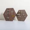 GemeShou Hexagonal Earring Organizer stand, Walnut Plywood Jewelry Display Board for Hanging earring studs, Perfect for Storing and Showcasing Your Jewelry CollectionSet of Two Size view 1