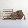 GemeShou Hexagonal Earring Organizer stand, Walnut Plywood Jewelry Display Board for Hanging earring studs, Perfect for Storing and Showcasing Your Jewelry CollectionSet of Two Size view 2