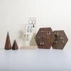 GemeShou Hexagonal Earring Organizer stand, Walnut Plywood Jewelry Display Board for Hanging earring studs, Perfect for Storing and Showcasing Your Jewelry CollectionSet of Two Size view 3