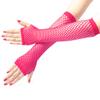Dolebao Fishnet Fingerless Gloves for Women Girls 80s Party Costume Wedding Evening Party Accessories, Long & Short 2 pairs(Rose Red) view 2