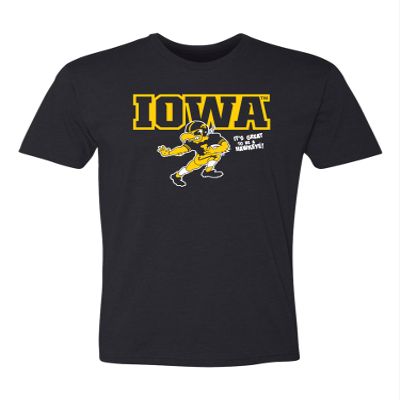 Iowa Hawkeyes Apparel University of Iowa Football Herky Shirt Premium Super Soft Heather Black T Shirt Comfy Tee for Men and Women (Small)