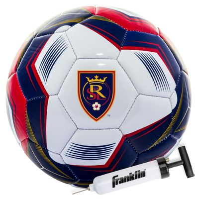 Franklin Sports MLS Real Salt Lake Soccer Ball - Official Size 5 - Regulation Size + Weight Soccer Ball for Kids + Adults - Great for Boys + Girls - Air Pump Included