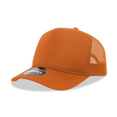 5 Panel Mid Profile Structured Foam Trucker, Orange