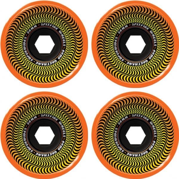 Spitfire Wheels 80HD Superwide Orange Skateboard Wheels - 58mm 80a (Set of 4)