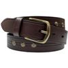 One Piece 100% Genuine Leather Studded Punk Jean Belt 1-1/8"(30mm) wide (Brown, 40) view 1