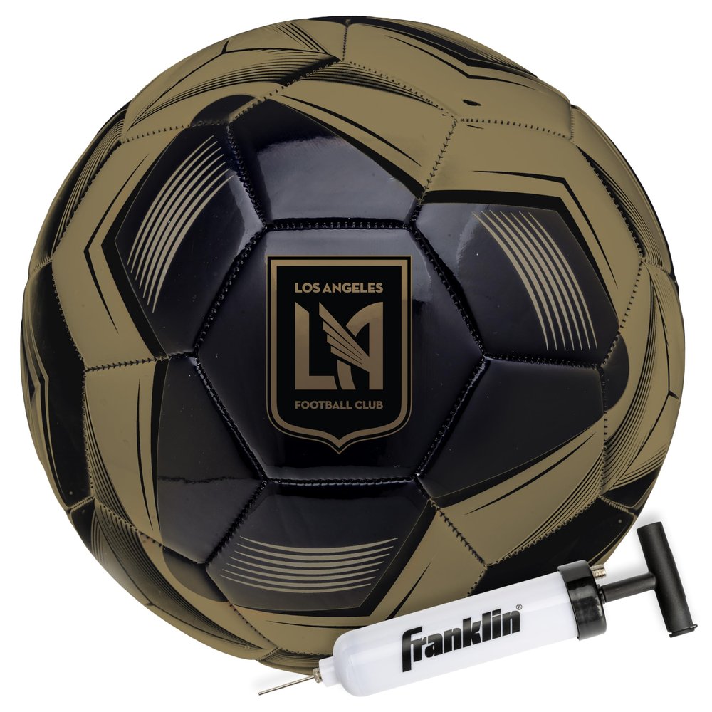 Franklin Sports MLS Los Angeles FC Soccer Ball - Official Size 5 - Regulation Size + Weight Soccer Ball for Kids + Adults - Great for Boys + Girls - Air Pump Included