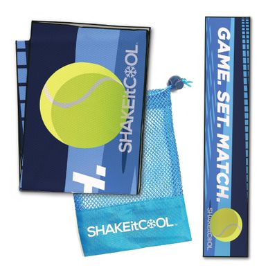 SHAKEitCOOL Original Cooling Towel  Be Cool in Style - Heat Relief, Soft, Lightweight, Sun Protection, Easy Clean - Perfect for Biking, Running, Yoga, Gym, Gardening - Tennis