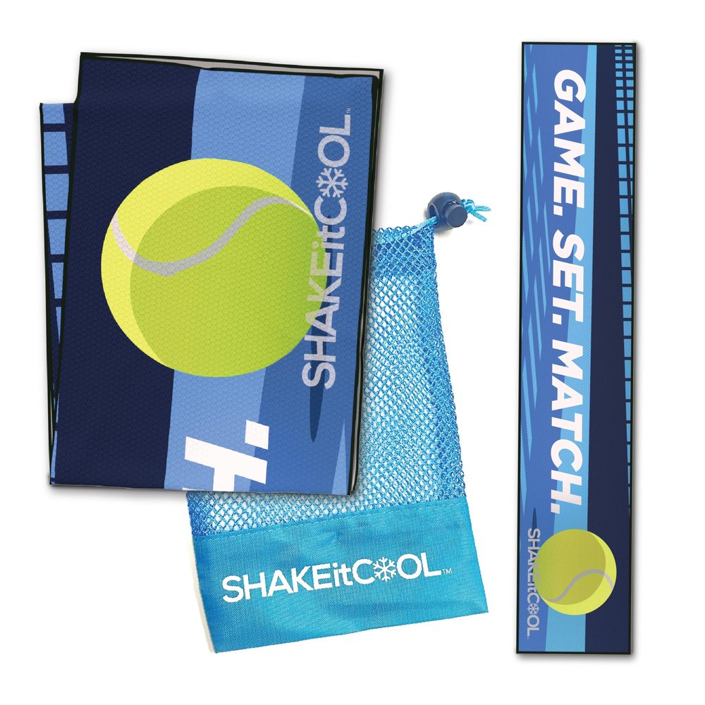 SHAKEitCOOL Original Cooling Towel  Be Cool in Style - Heat Relief, Soft, Lightweight, Sun Protection, Easy Clean - Perfect for Biking, Running, Yoga, Gym, Gardening - Tennis