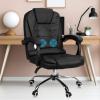 RRXIMHTT 2 Point Massage Office Chair Faux Leather Computer Chair Ergonomic Massage Office Chair Height Adjustable Reclining Executive Office Chair Black view 2