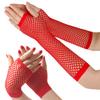 Dolebao Fishnet Fingerless Gloves for Women Girls 80s Party Costume Wedding Evening Party Accessories, Long & Short 2 pairs(Red) view 1