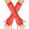 Dolebao Fishnet Fingerless Gloves for Women Girls 80s Party Costume Wedding Evening Party Accessories, Long & Short 2 pairs(Red) view 2