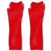 Dolebao Fishnet Fingerless Gloves for Women Girls 80s Party Costume Wedding Evening Party Accessories, Long & Short 2 pairs(Red) view 3