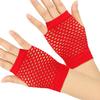 Dolebao Fishnet Fingerless Gloves for Women Girls 80s Party Costume Wedding Evening Party Accessories, Long & Short 2 pairs(Red) view 4