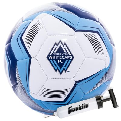Franklin Sports MLS Vancouver White Caps FC Soccer Ball - Official Size 5 - Regulation Size + Weight Soccer Ball for Kids + Adults - Great for Boys + Girls - Air Pump Included