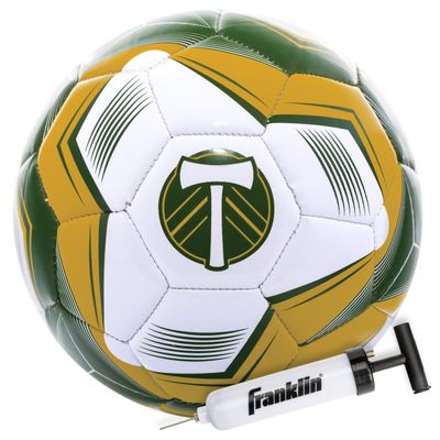 Franklin Sports MLS Portland Timbers Soccer Ball - Official Size 5 - Regulation Size + Weight Soccer Ball for Kids + Adults - Great for Boys + Girls - Air Pump Included