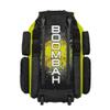 Boombah Superpack XL Rolling Bat Bag - 35.5" x 13.5" x 10" - Telescopic Handle - Holds 8 Bats - Wheeled Version - Softball Highlight Black/Optic Yellow/Red view 3