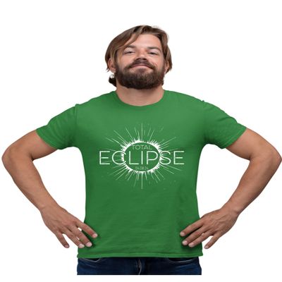 4X-Large Kelly Green Mens Commemorative Total Solar Eclipse 04.08.24 Astronomy T-Shirt