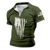 QWENTMTNTY Mens 4th of July Shirt Retro Distressed Patriotic Golf Polo Shirts Big Tall Short Sleeve American Flag Tshirts view 1