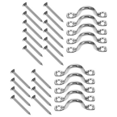 Happyyami Stainless Steel Yacht Deck Rings Durable Kayak Fixing Handles with Screws Pad Eye Straps for Boats and Canoes Easy Installation for Fishing and Sailing