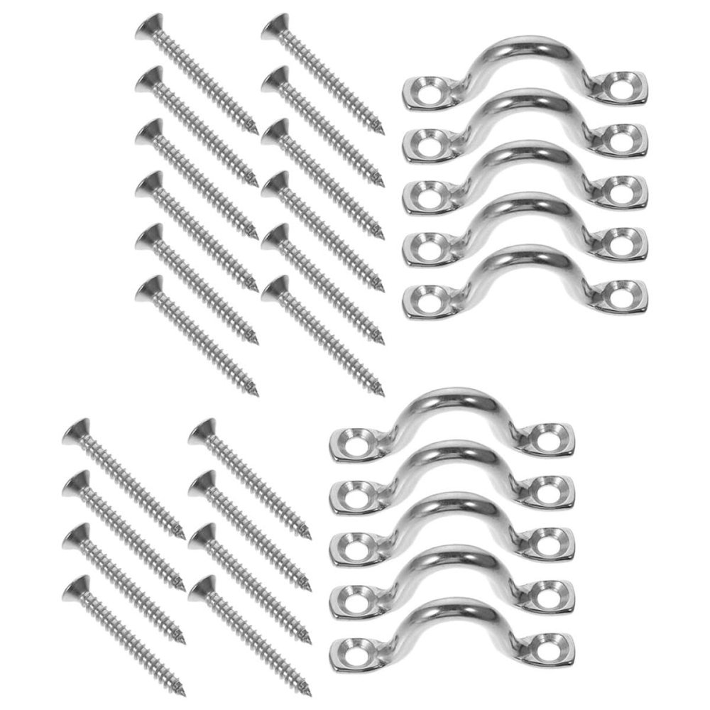 Happyyami Stainless Steel Yacht Deck Rings Durable Kayak Fixing Handles with Screws Pad Eye Straps for Boats and Canoes Easy Installation for Fishing and Sailing