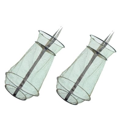 balacoo 2pcs Fish Trap Cage with Mesh Lightweight Fishing Net for Easy Storage and Transport for Catching Fish Convenient Drawstring Control to Prevent Escapes
