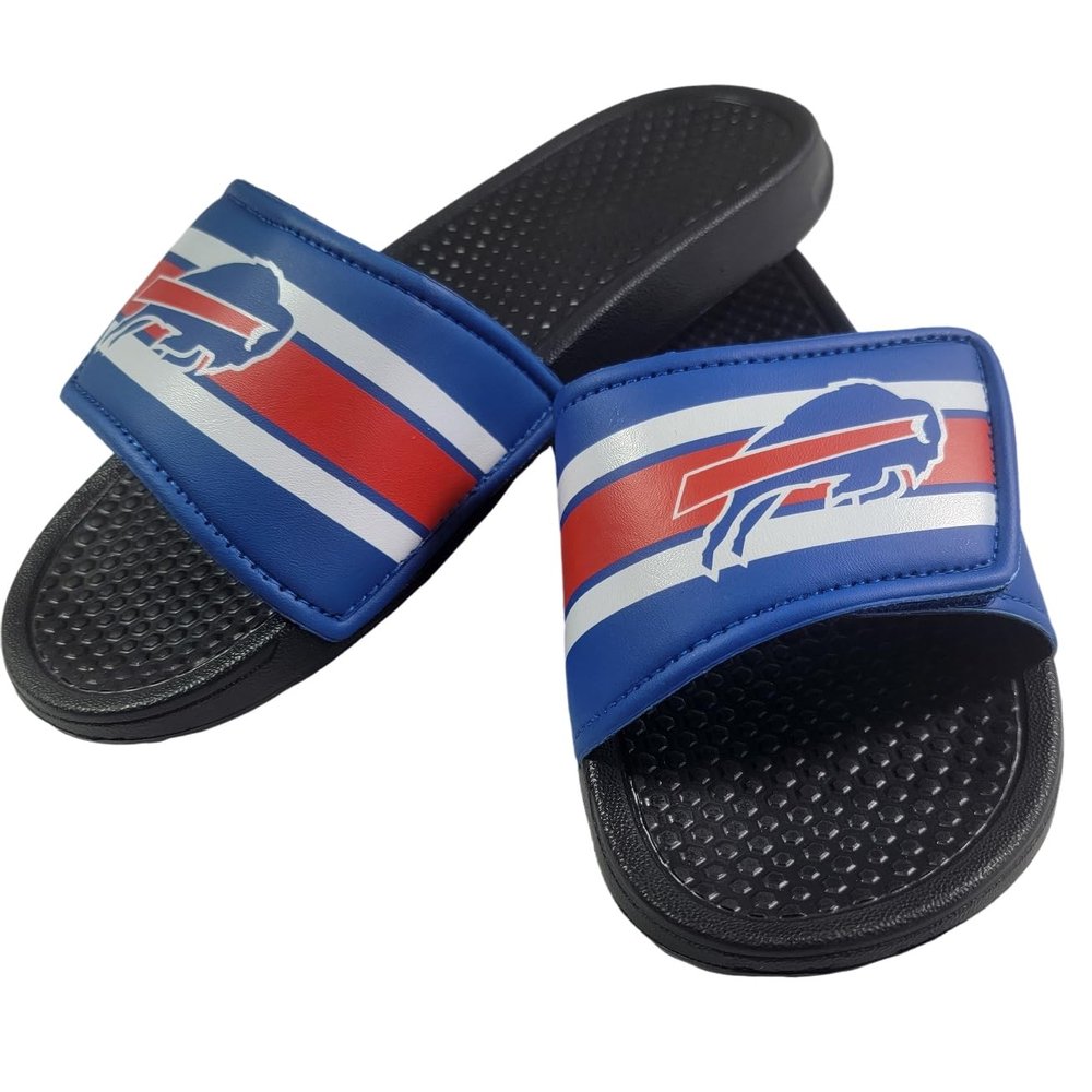 FOCO Youth NFL Stripe Legacy Sport Slide, Buffalo Bills, Medium