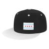 MULIHU Flag of Chicago, Illinois Snapback Hat Flat Bill Hat Baseball Cap for Men Women Flat Brim Hats White view 1