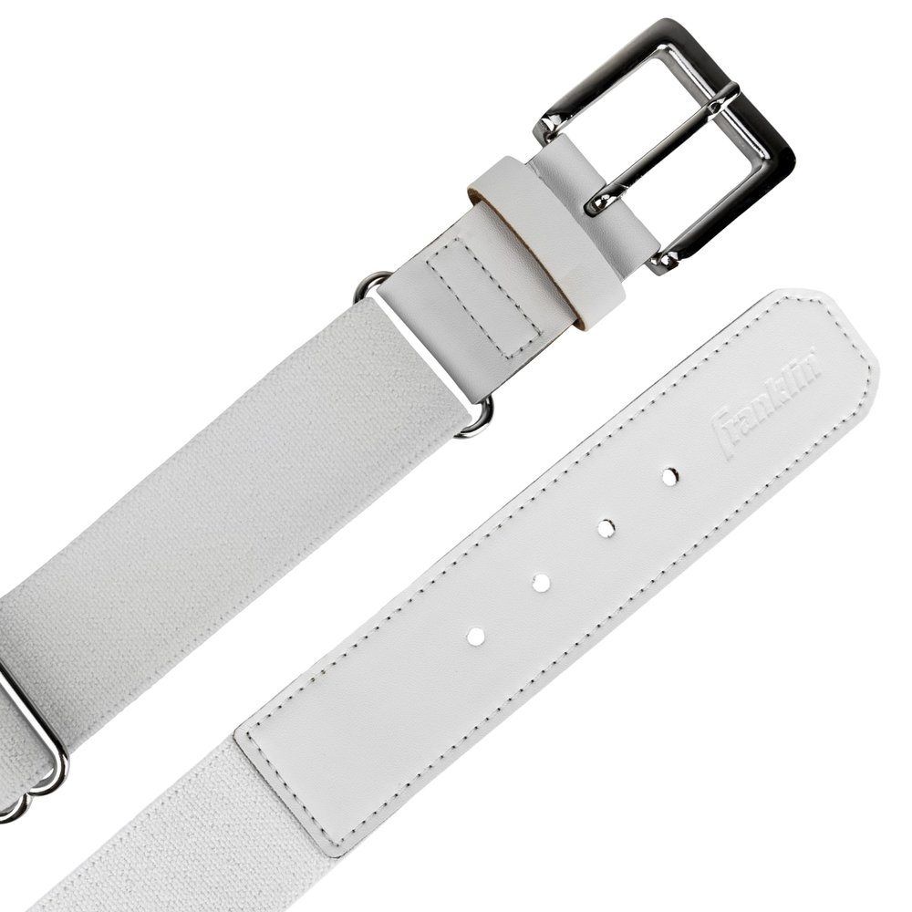 Franklin Sports MLB Adult + Youth Baseball Belt - Belt for Teeball, Baseball + Softball - Boys + Girls Adjustable Size Adult + Youth Belt for Baseball + Softball Pants - 27" to 48" Inch Waist - White