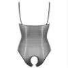 iiniim Womens Silky Sheer See Through Bodysuit Adjustable Straps Cut Out Dance Gymnastics Leotard Black Crotchless A One Size view 3