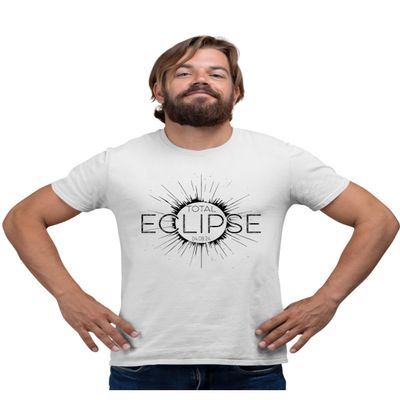 3X-Large White Mens Commemorative Total Solar Eclipse 04.08.24 Astronomy T-Shirt