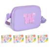 COSHAYSOO Purple Fanny Pack for Girls Purse Crossbody Belt Bag with Initials, Personalized 6 7 8 9 10 11 12 Year Old Teen Girl Birthday Gift Ideas Christmas Gifts Preteen Tween Trendy Stuff Letter W view 1