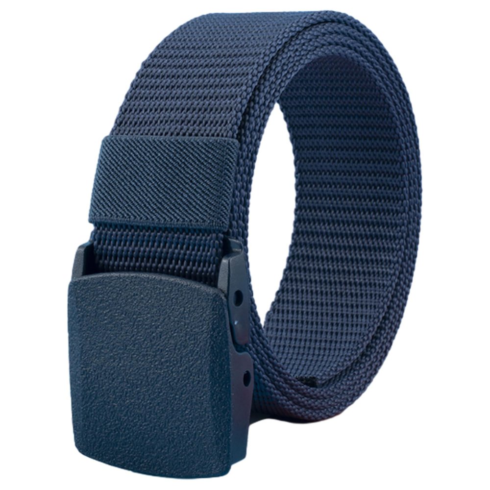 JacobsParts Heavy Duty Tactical Military Style Belt, Hypoallergenic Plastic Buckle, Blue